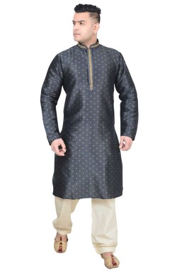 Men's Grey Kurta Shalwar -...