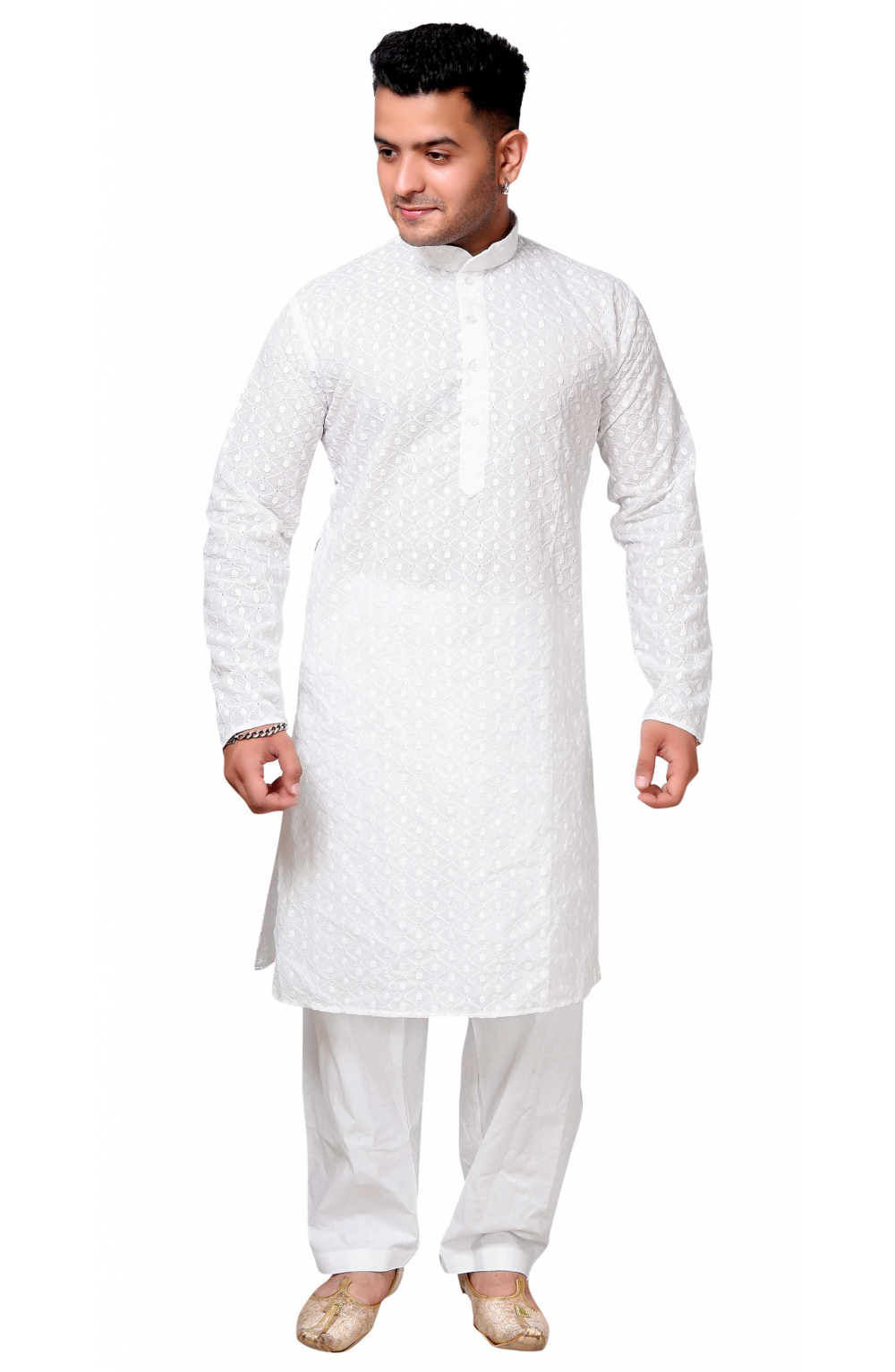 Mens Traditional Indian Churidar Pants - White | In-Sattva