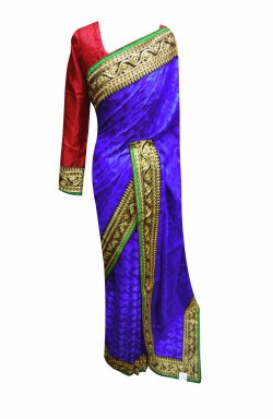 Blue Saree - 7074