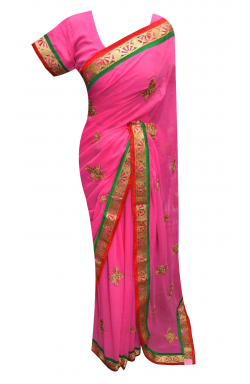 Pink Saree - 7170