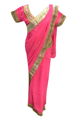 Pink Kids Saree - 1207