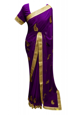 Purple Saree - 7214