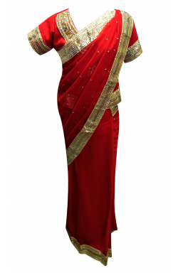 Kids Red Saree - 1210