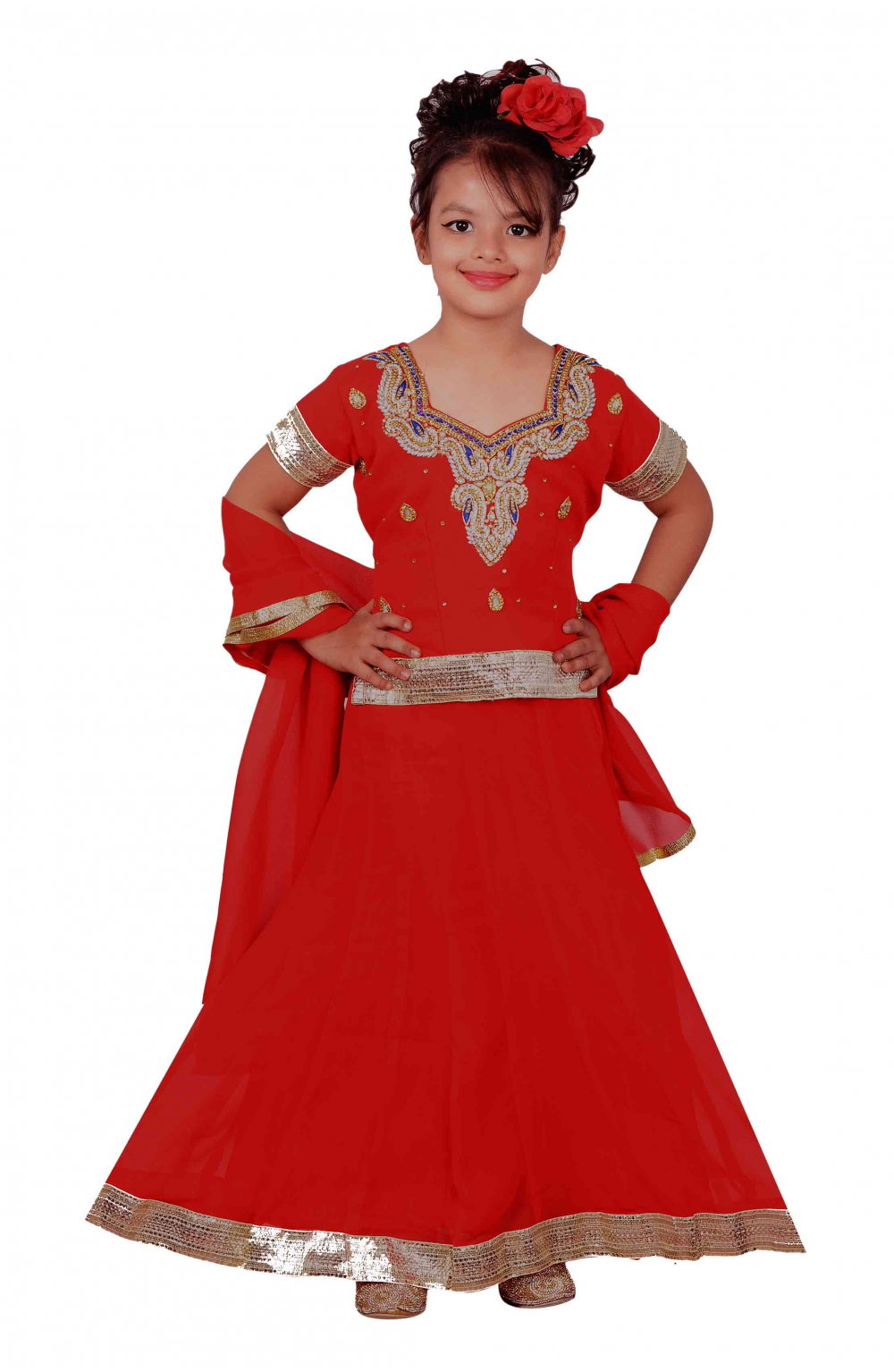 Red Indian Pakistani girls lacha- children -Bollywood saree ...