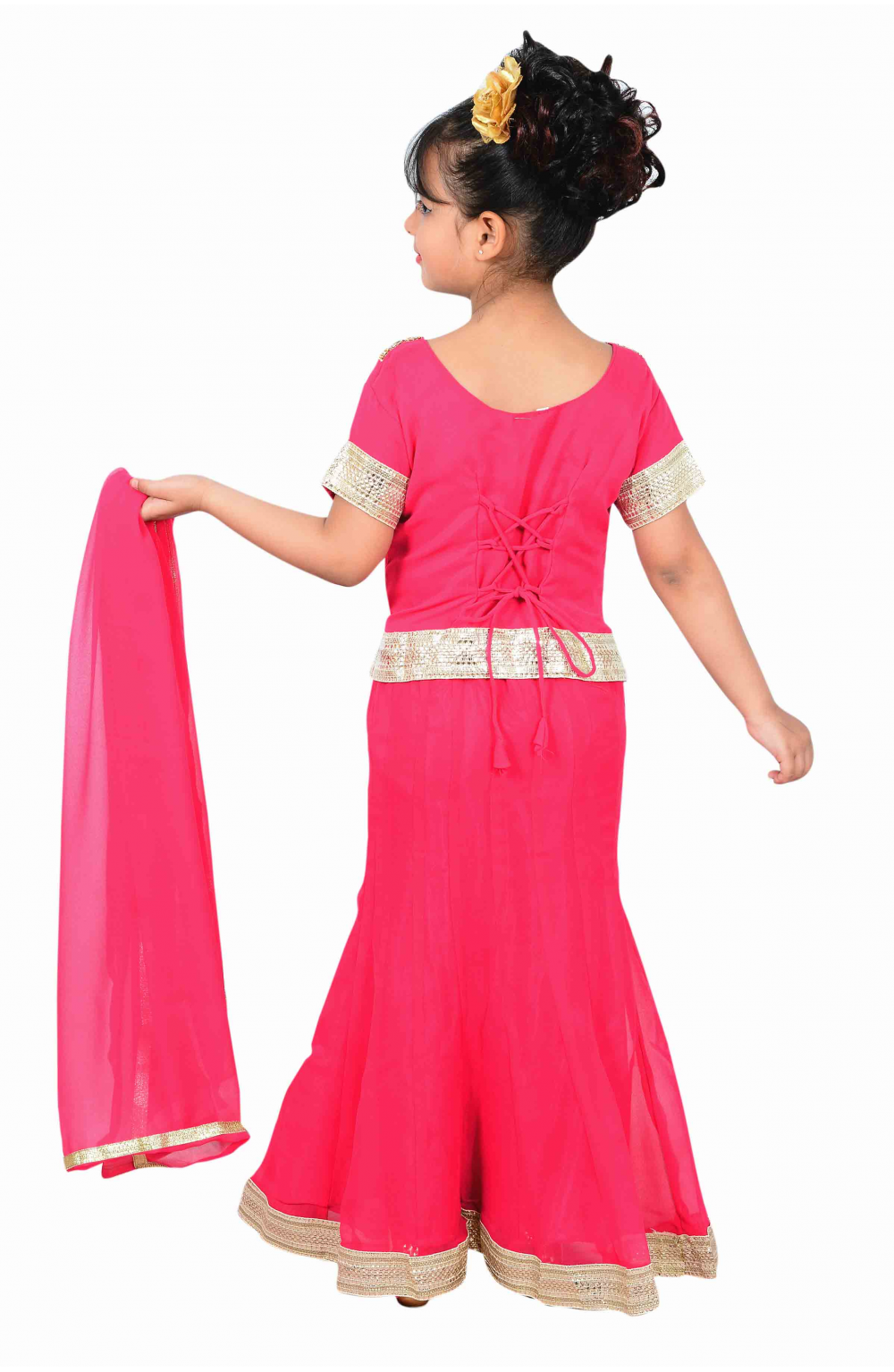Buy Pink & White Girls Gharara Dress – Mumkins