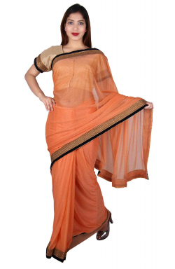 Peach Saree - 7268