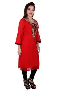 Red Kurti -7013