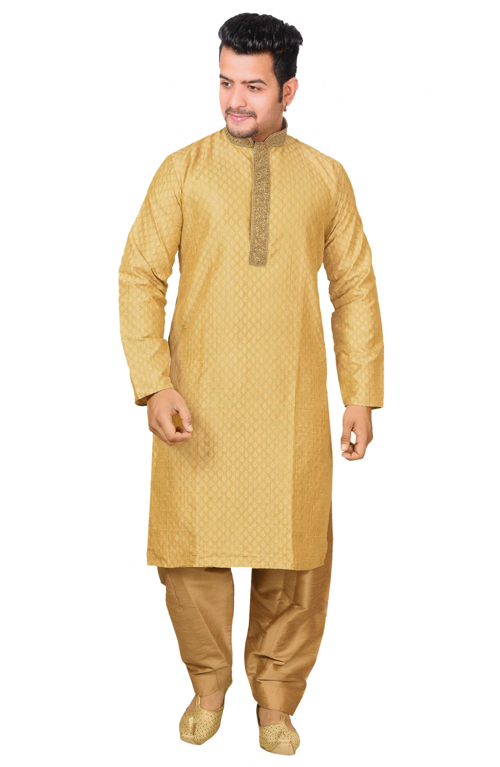 Homme Contrast Kurta Shalwar Kameez pyjama purement Mariage Sherwani 2 PCS Set 1835 